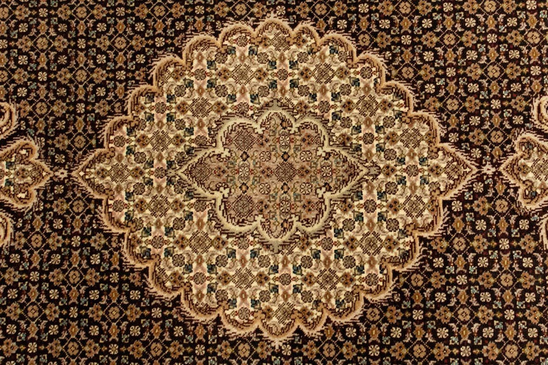 Täbriz - 50 Raj Teppich 101x148cm - Perserteppich - schwarz
