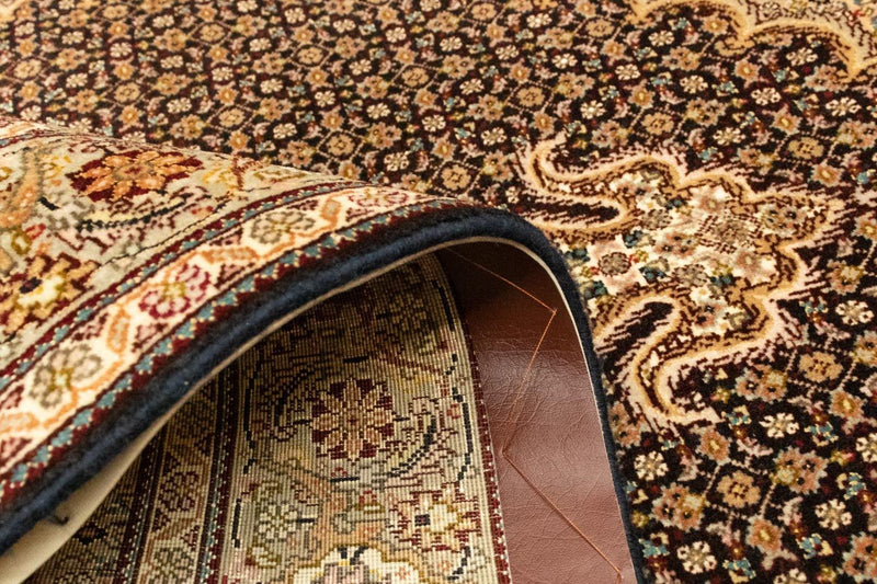 Täbriz - 50 Raj Teppich 101x148cm - Perserteppich - schwarz