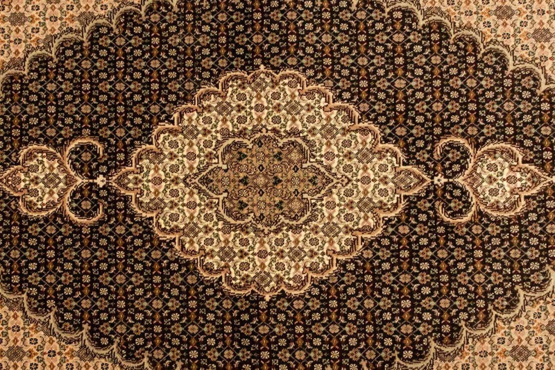 Täbriz - 50 Raj Teppich 100x156cm - Perserteppich - schwarz