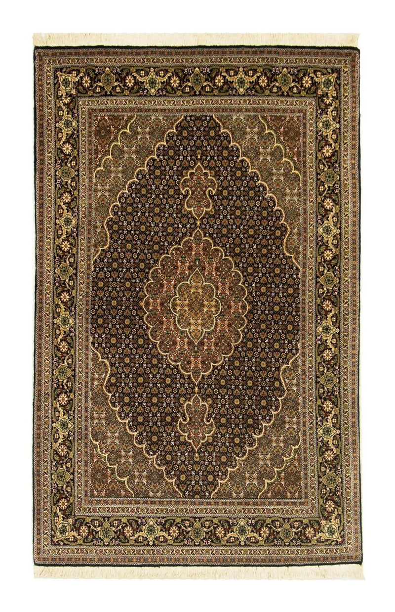 Täbriz - 50 Raj Teppich 103x165cm - Perserteppich - schwarz