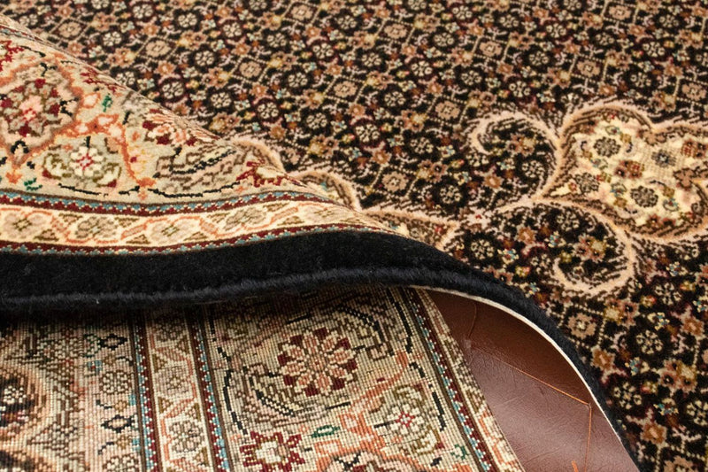 Täbriz - 50 Raj Teppich 100x152cm - Perserteppich - schwarz