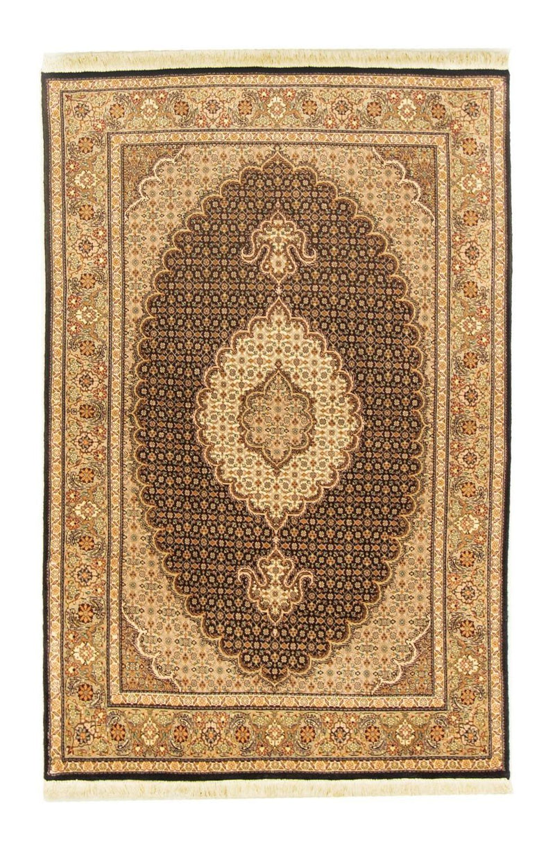 Täbriz - 50 Raj Teppich 102x157cm - Perserteppich - schwarz