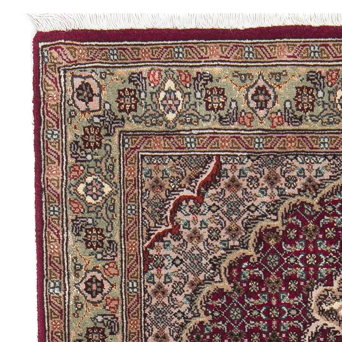 Täbriz - 50 Raj Teppich 61x95cm - Perserteppich - dunkelrot