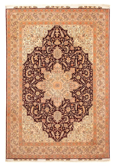 Täbriz - 50 Raj Teppich 250x356cm - Perserteppich - hellbraun