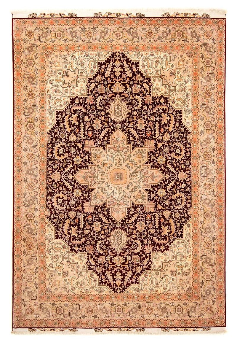 Täbriz - 50 Raj Teppich 250x356cm - Perserteppich - hellbraun