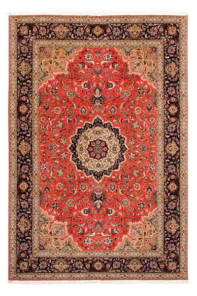Täbriz - 50 Raj Teppich 206x304cm - Perserteppich - rot
