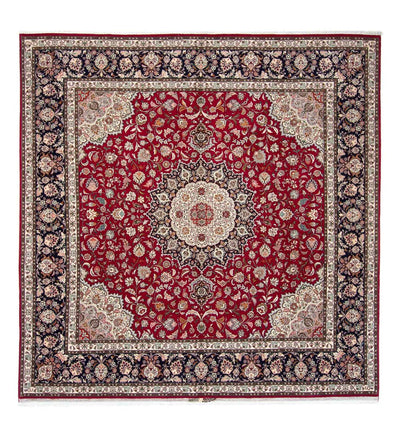 Täbriz - 50 Raj Teppich 302x306cm - Perserteppich - dunkelrot
