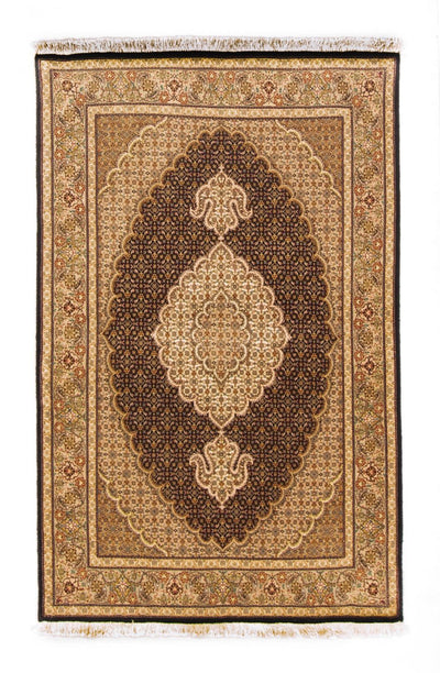 Täbriz Teppich 100x158cm - Perserteppich - schwarz