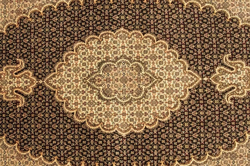 Täbriz - 50 Raj Teppich 100x159cm - Perserteppich - schwarz