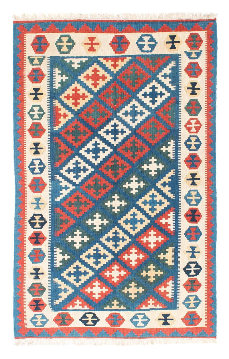 Kelim Fars Teppich 112x185cm - blau