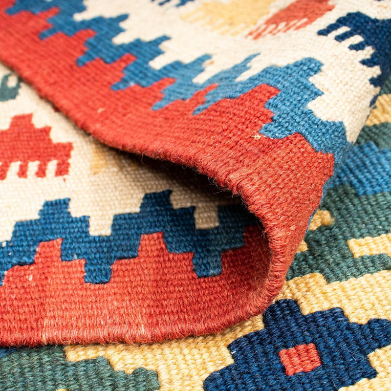 Kelim Fars Teppich 122x182cm - blau