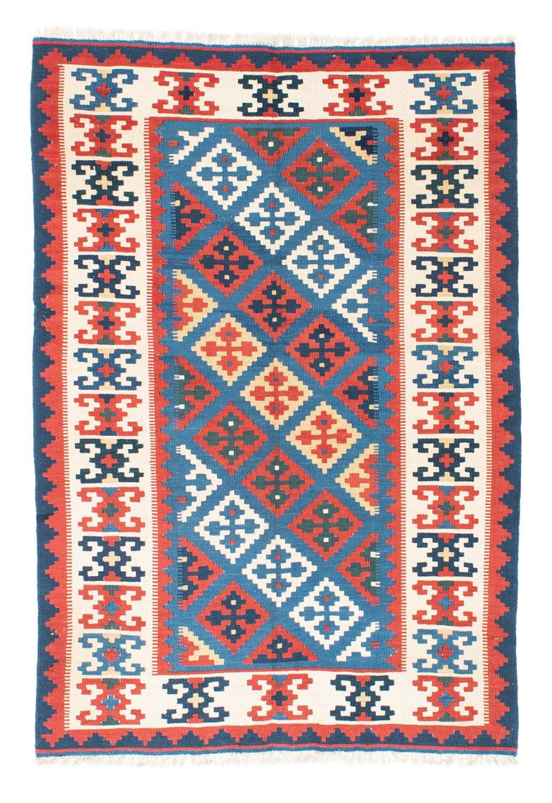 Kelim Fars Teppich 122x188cm - blau