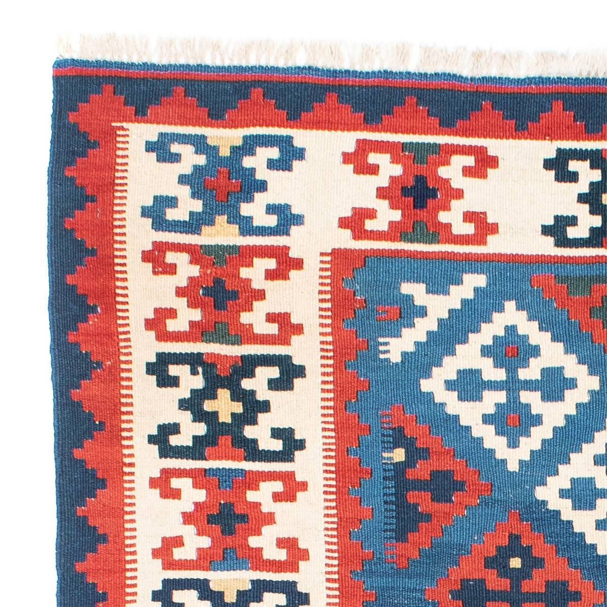 Kelim Fars Teppich 122x188cm - blau