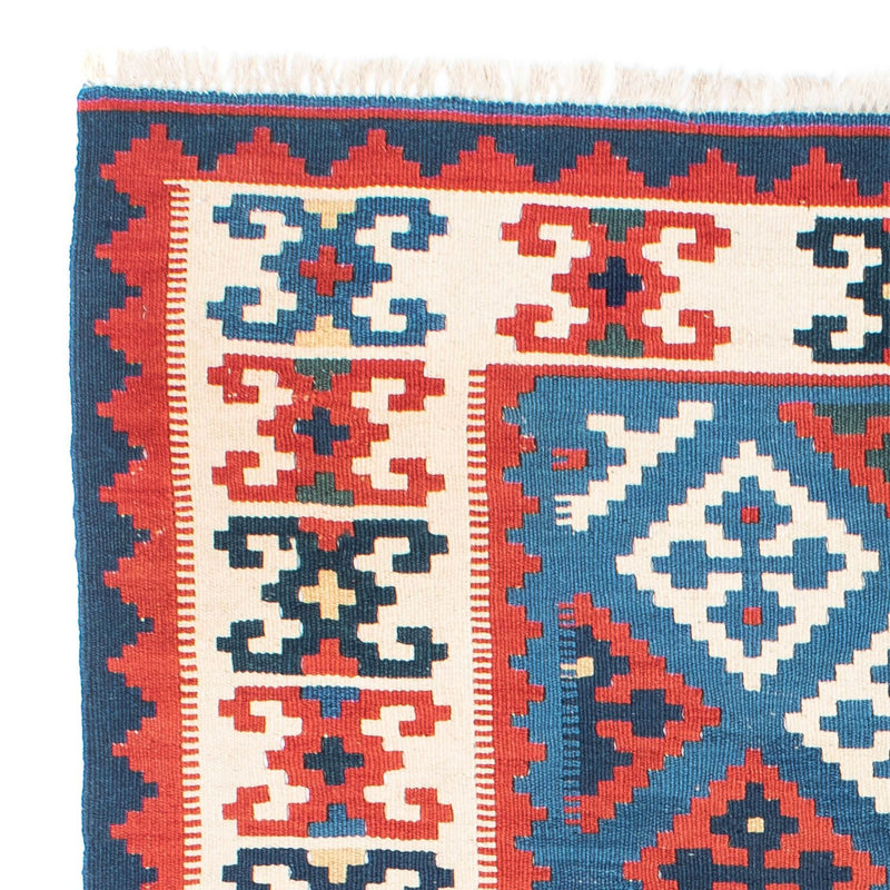 Kelim Fars Teppich 122x188cm - blau