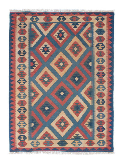 Kelim Fars Teppich 125x172cm - blau