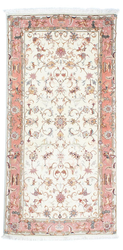 Täbriz - 50 Raj Teppich 100x202cm - Perserteppich - beige