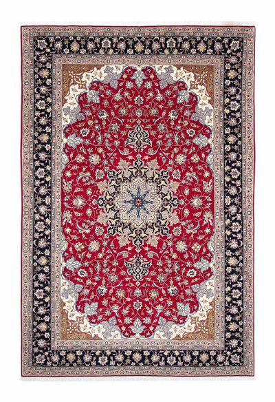 Täbriz - 50 Raj Teppich 198x302cm - Perserteppich - rot
