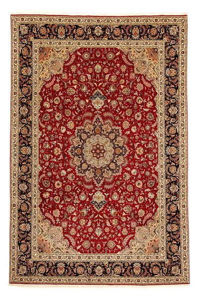 Täbriz - 50 Raj Teppich 253x367cm - Perserteppich - dunkelrot