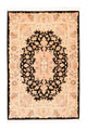 Täbriz - 50 Raj Teppich 104x154cm - Perserteppich - schwarz