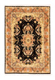 Täbriz - 50 Raj Teppich 100x147cm - Perserteppich - schwarz