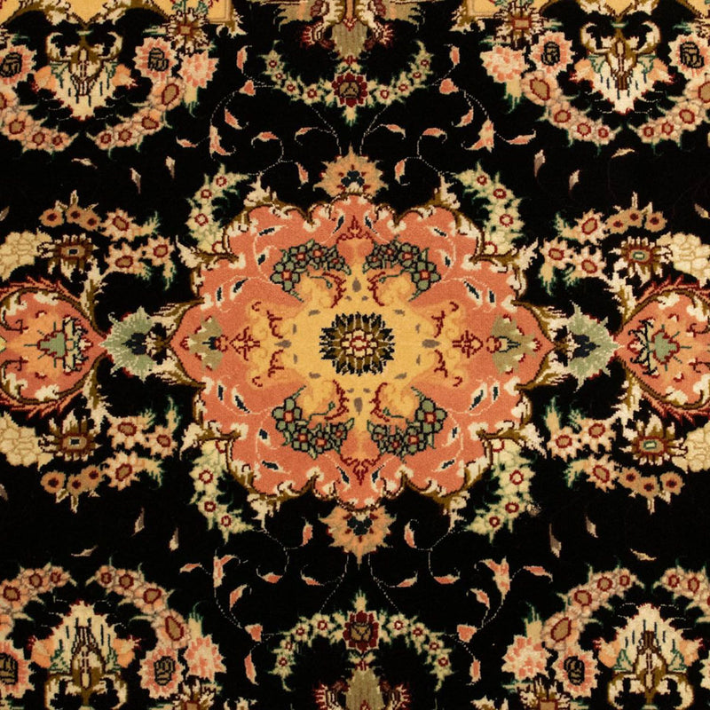 Täbriz - 50 Raj Teppich 100x147cm - Perserteppich - schwarz