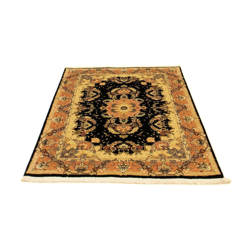 Täbriz - 50 Raj Teppich 100x147cm - Perserteppich - schwarz