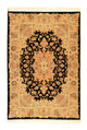 Täbriz - 50 Raj Teppich 103x151cm - Perserteppich - schwarz