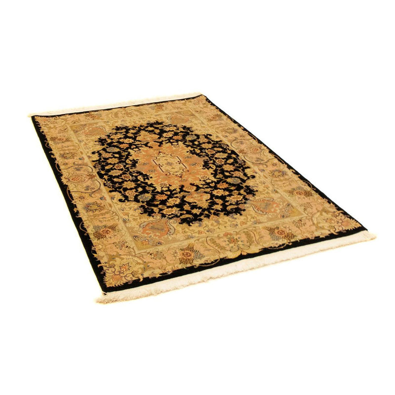 Täbriz - 50 Raj Teppich 103x151cm - Perserteppich - schwarz