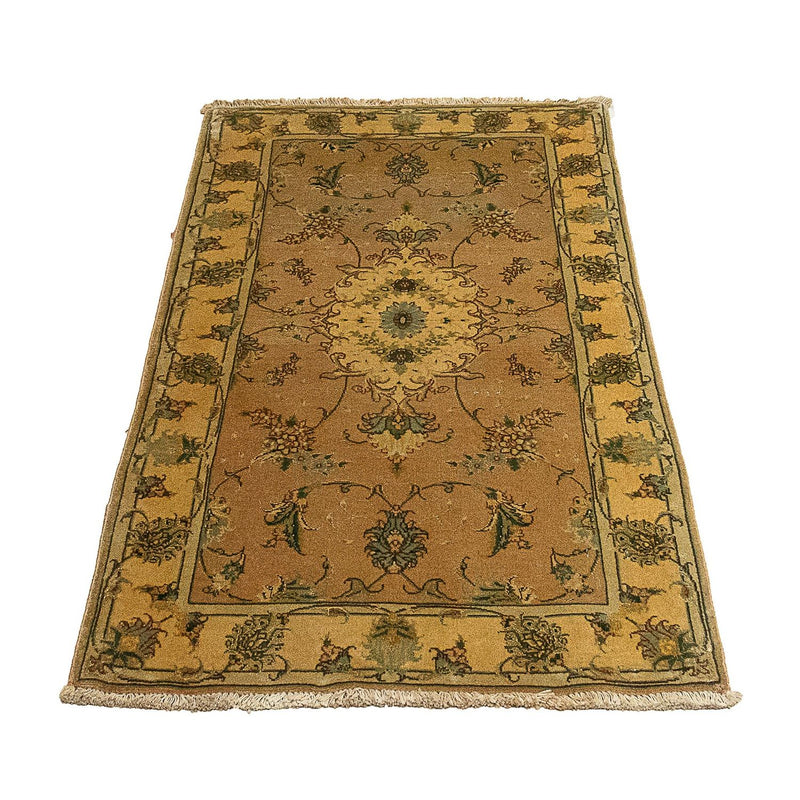 Täbriz - 50 Raj Teppich 66x122cm - Perserteppich - hellbraun