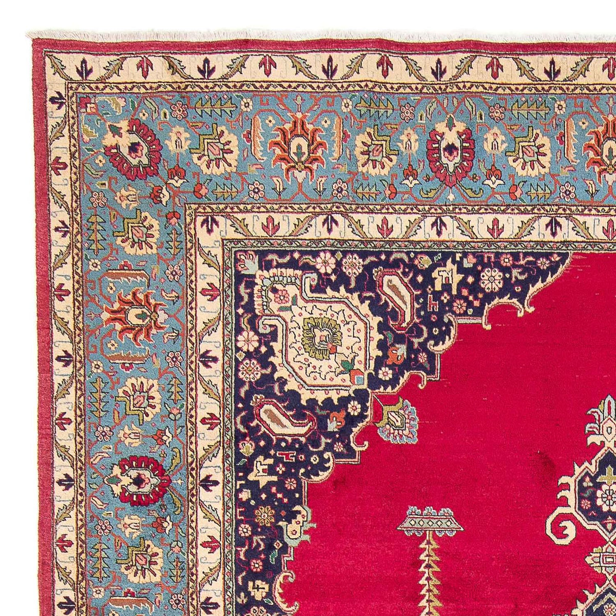 Täbriz - 40 Raj Teppich 268x368cm - Perserteppich - rot