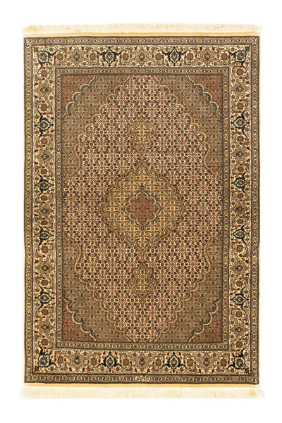 Täbriz - 50 Raj Teppich 104x156cm - Perserteppich - hellbraun