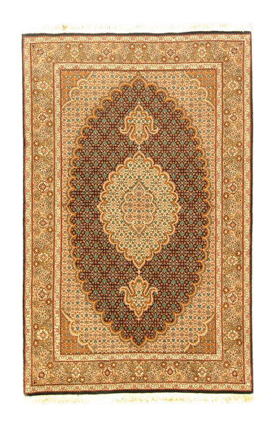 Täbriz - 50 Raj Teppich 102x155cm - Perserteppich - dunkelblau