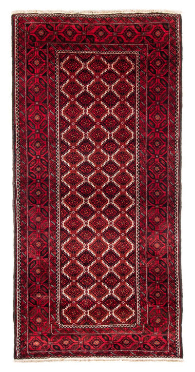 Belutsch Teppich 117x248cm - Orientteppich - dunkelrot