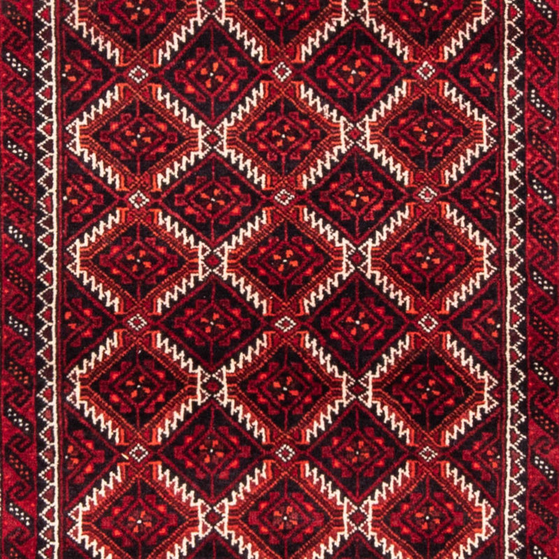 Belutsch Teppich 117x248cm - Orientteppich - dunkelrot