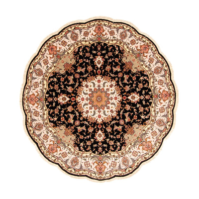 Täbriz - 50 Raj Teppich 208x208cm - Perserteppich - dunkelblau