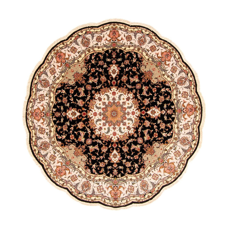 Täbriz - 50 Raj Teppich 208x208cm - Perserteppich - dunkelblau