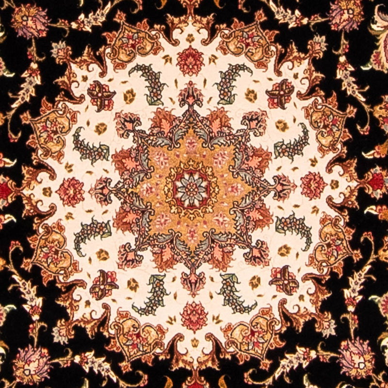 Täbriz - 50 Raj Teppich 208x208cm - Perserteppich - dunkelblau