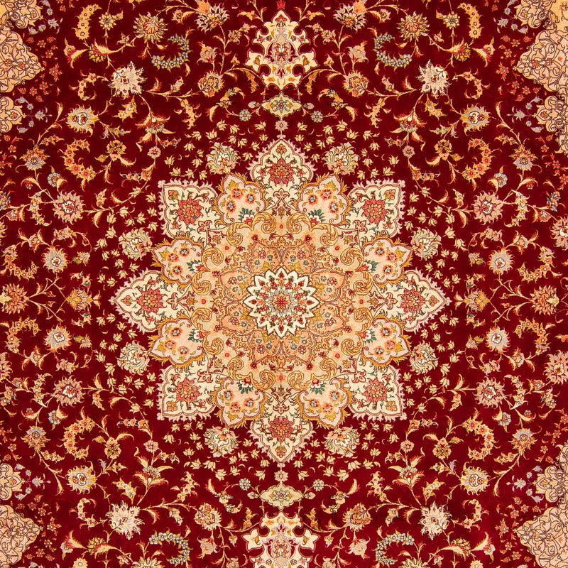 Täbriz - 50 Raj Teppich 300x400cm - Perserteppich - dunkelrot