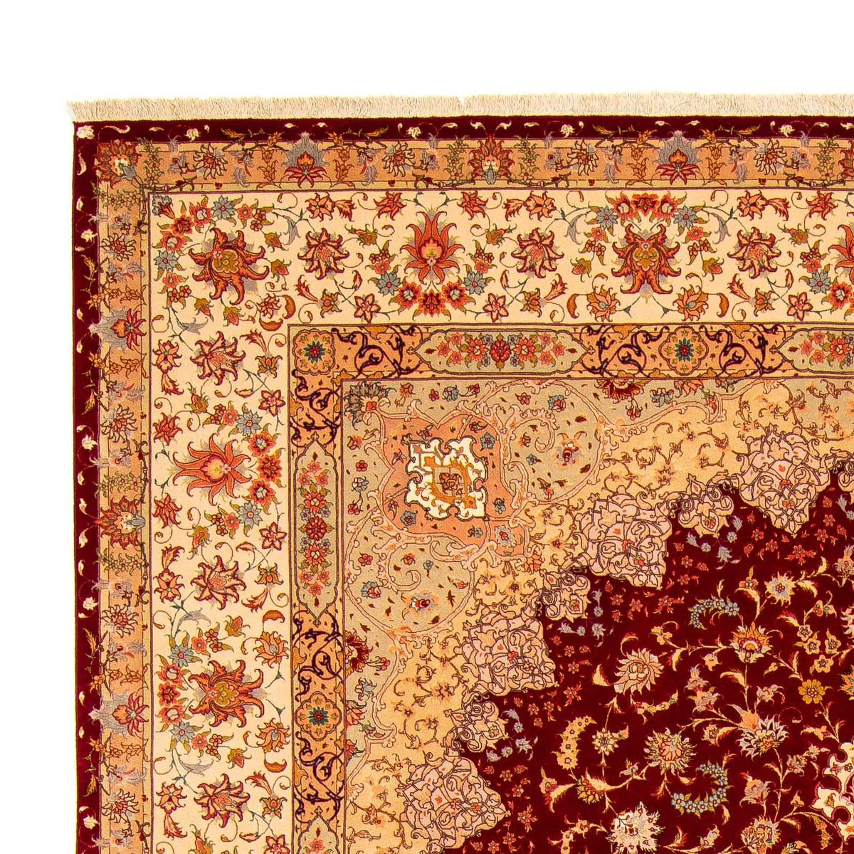 Täbriz - 50 Raj Teppich 300x400cm - Perserteppich - dunkelrot