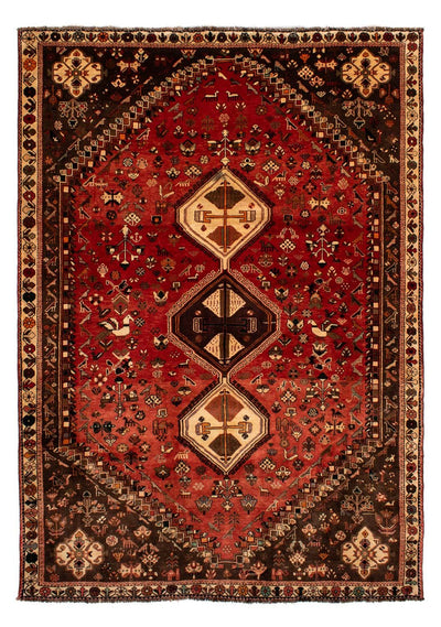 Ghashghai Teppich 206x304cm - Perserteppich - dunkelrot