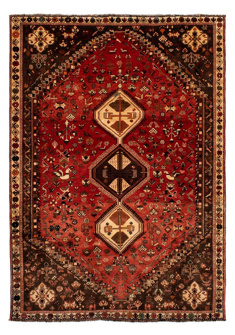 Ghashghai Teppich 206x304cm - Perserteppich - dunkelrot