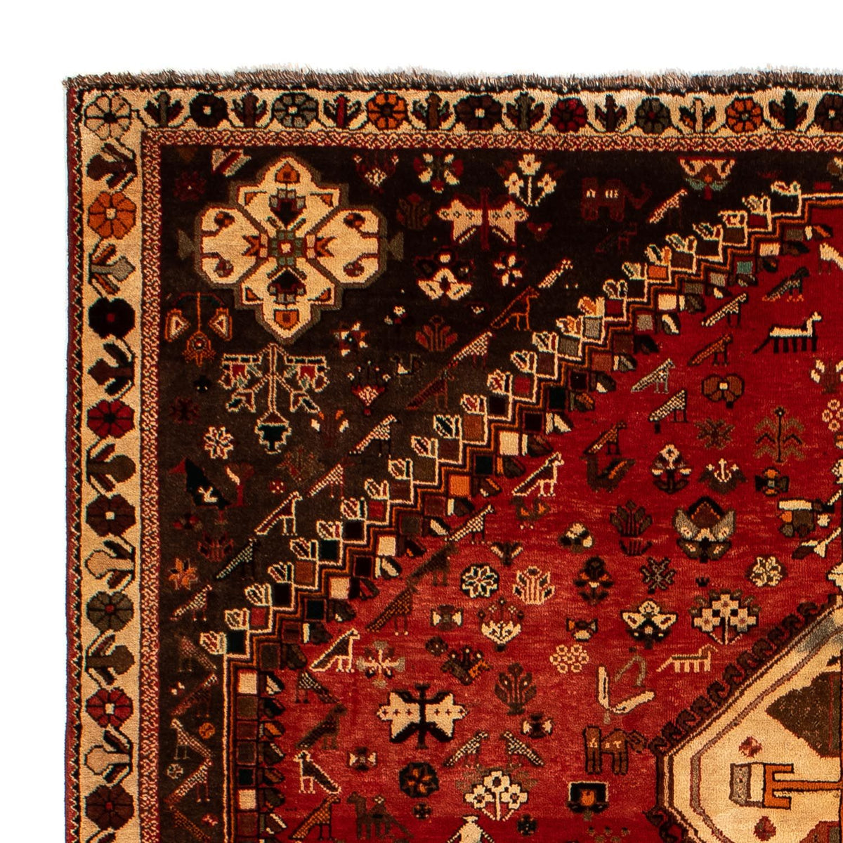 Ghashghai Teppich 206x304cm - Perserteppich - dunkelrot