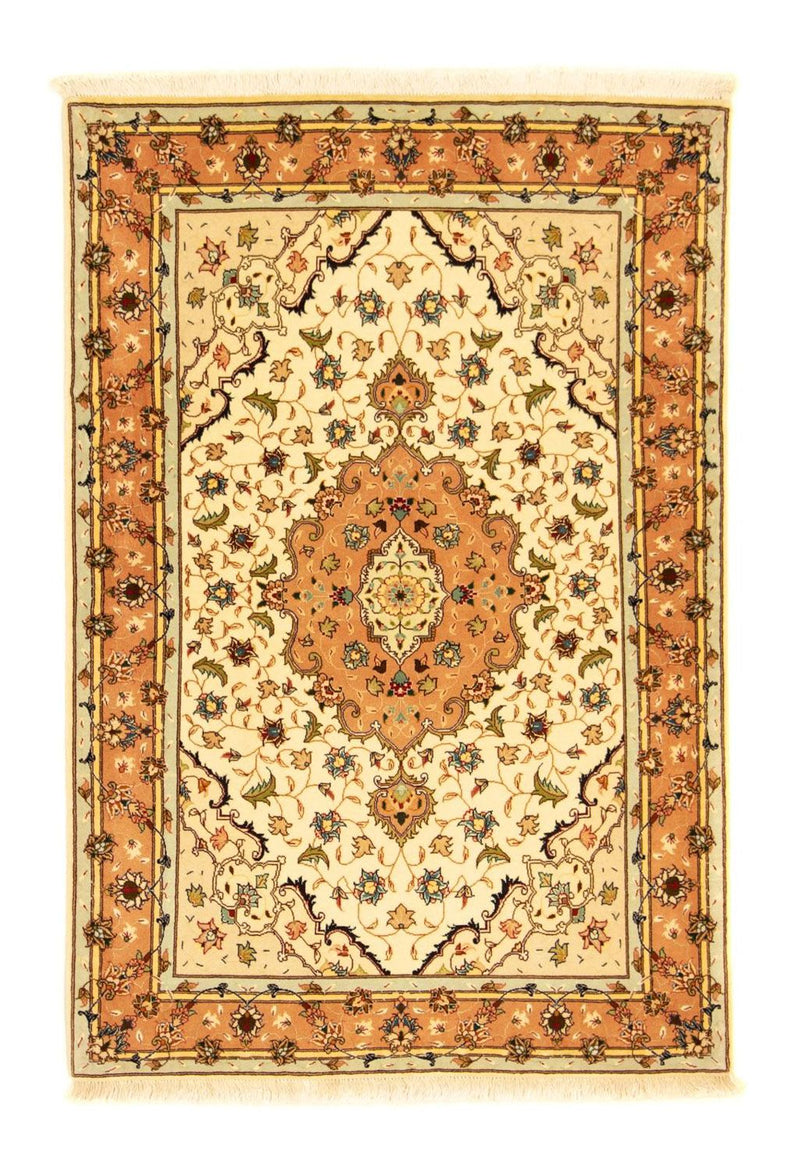 Täbriz - 50 Raj Teppich 100x150cm - Perserteppich - beige