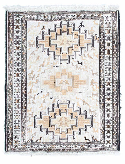 Kelim Seide Teppich 71x95cm - beige