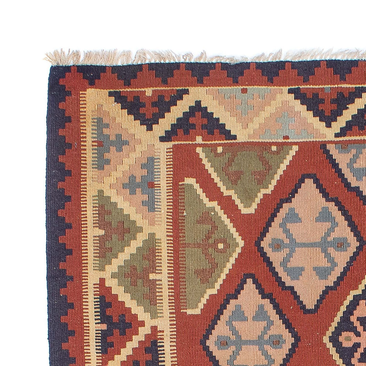 Kelim Fars Teppich 118x188cm - dunkelrot