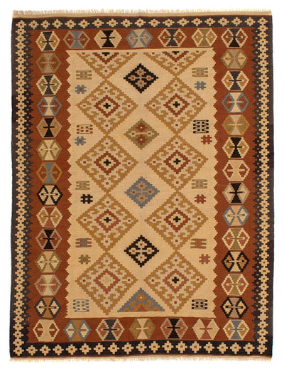 Kelim Fars Teppich 160x208cm - braun