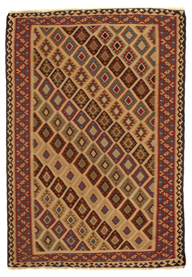 Kelim Fars Teppich 124x175cm - braun