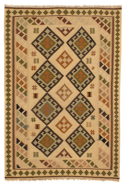 Kelim Fars Teppich 135x198cm - hellbraun