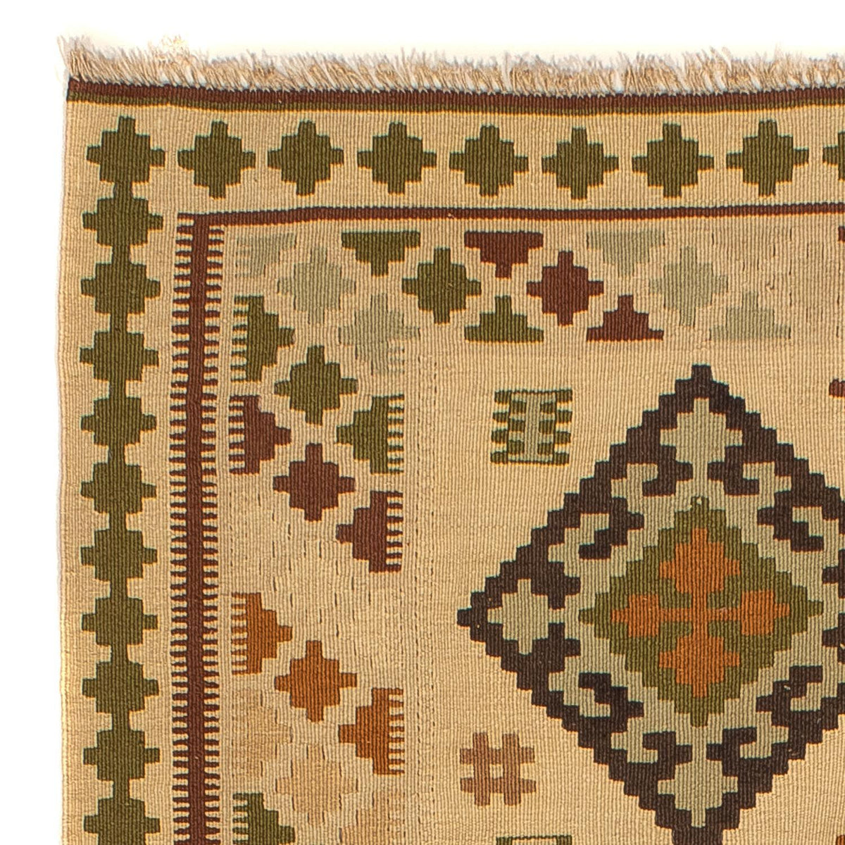 Kelim Fars Teppich 135x198cm - hellbraun