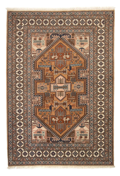 Ardebil Teppich 144x197cm - Perserteppich - hellbraun
